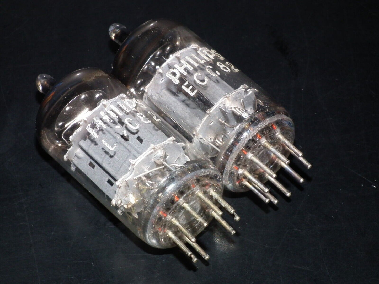 Pair (2pcs) ECC82 12AU7 Philips Heerlen Delta codes Used tested 90% of NOS Value
