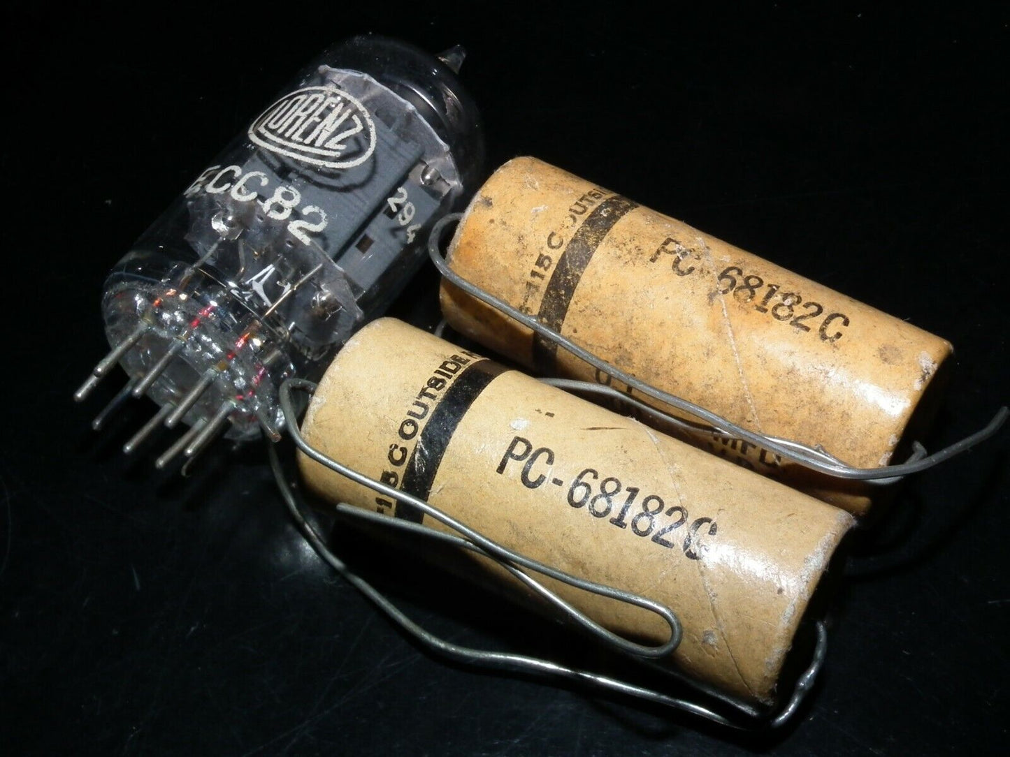 Two vintage SPRAGUE capacitors 0.1uF 500V NOS Guitar Amp MICAMOLD WAX PAPER