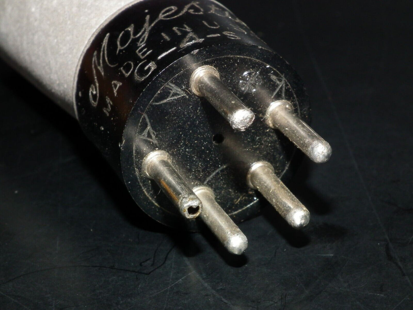 G-4-s Majestic Vacuum Tube Lead Coating Engraved Base
