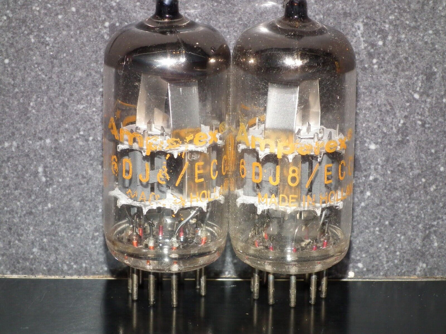 6DJ8 ECC88 Amperex Holland Matched Pair Used Tested 95% A Frame Getter