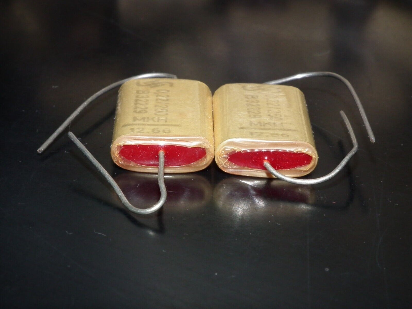 Two (2 pcs) Vintage NOS Capacitors Siemens MKH 0.22u 250V Klangfilm Audio 1966