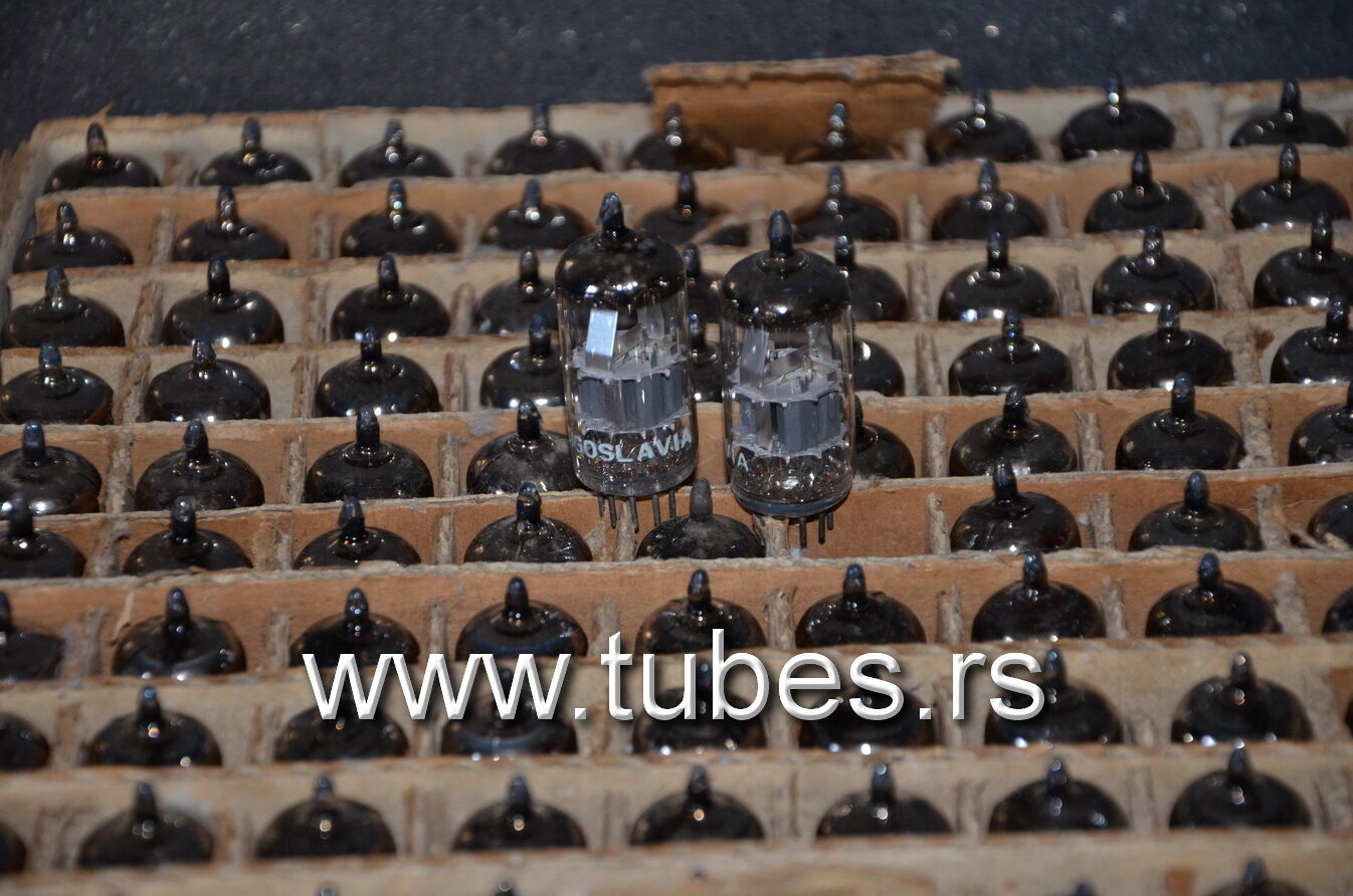 PCC88 7DJ8 EI Yugoslavia NOS One piece (A frame dimpled getter Philips type)