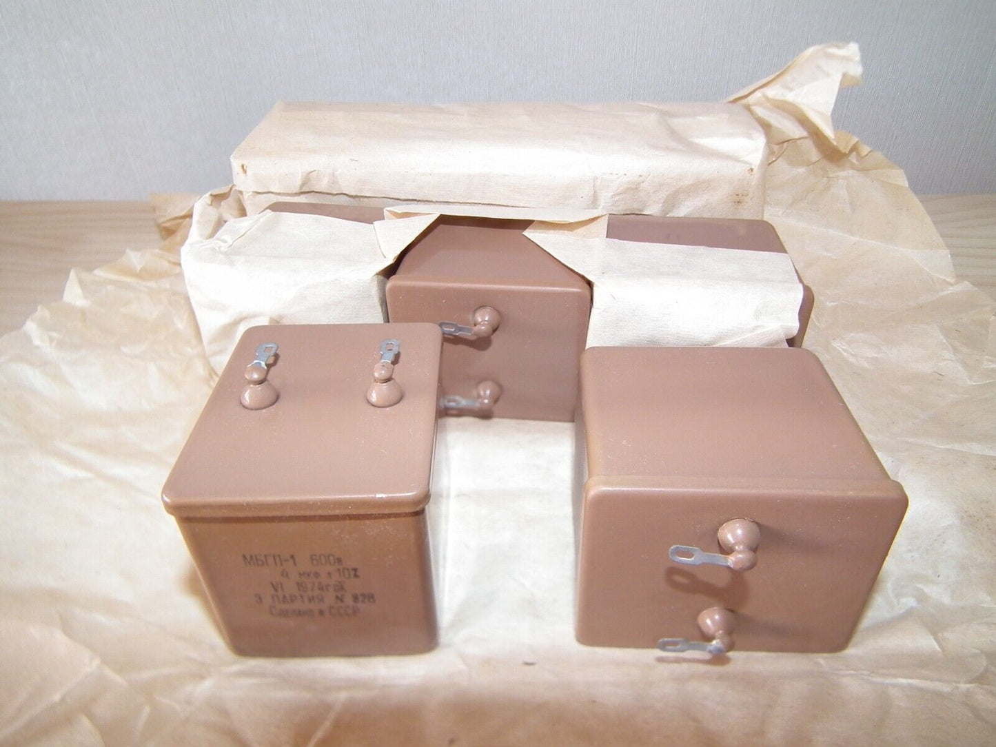 NOS PIO Capacitor 4mfd 600V 4u Paper in Oil MBGP-1 Soviet made in 70s