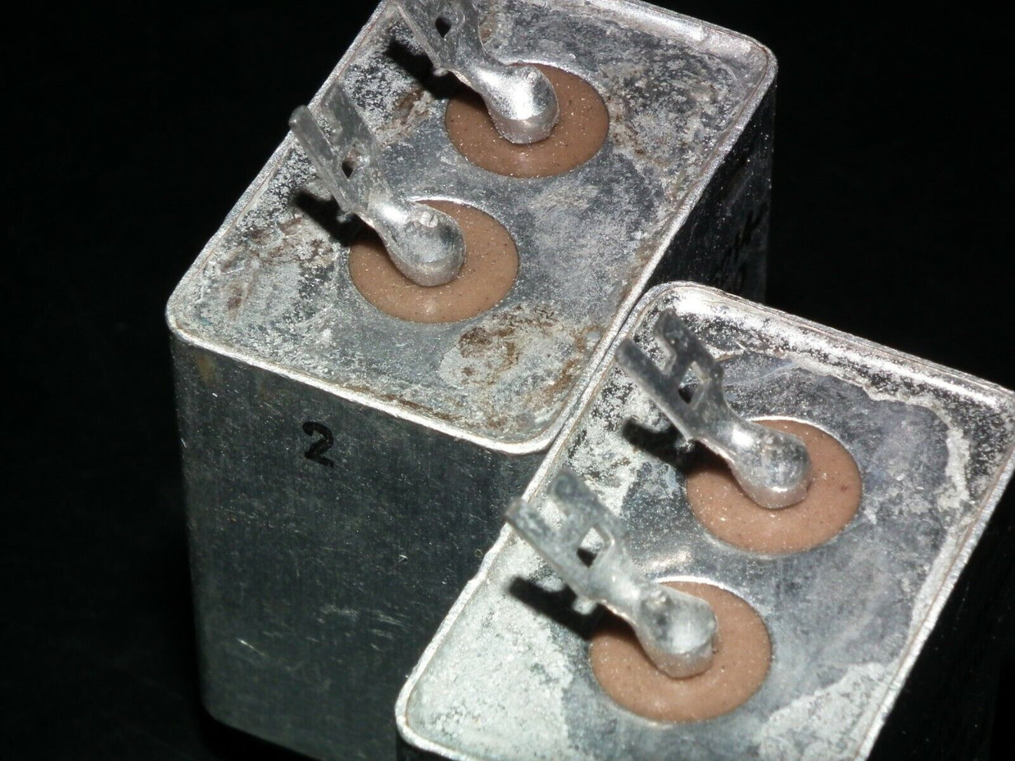 Two NOS vintage Siemens PIO capacitors 2 uF / 250V Klangfilm tube audio 2mfd