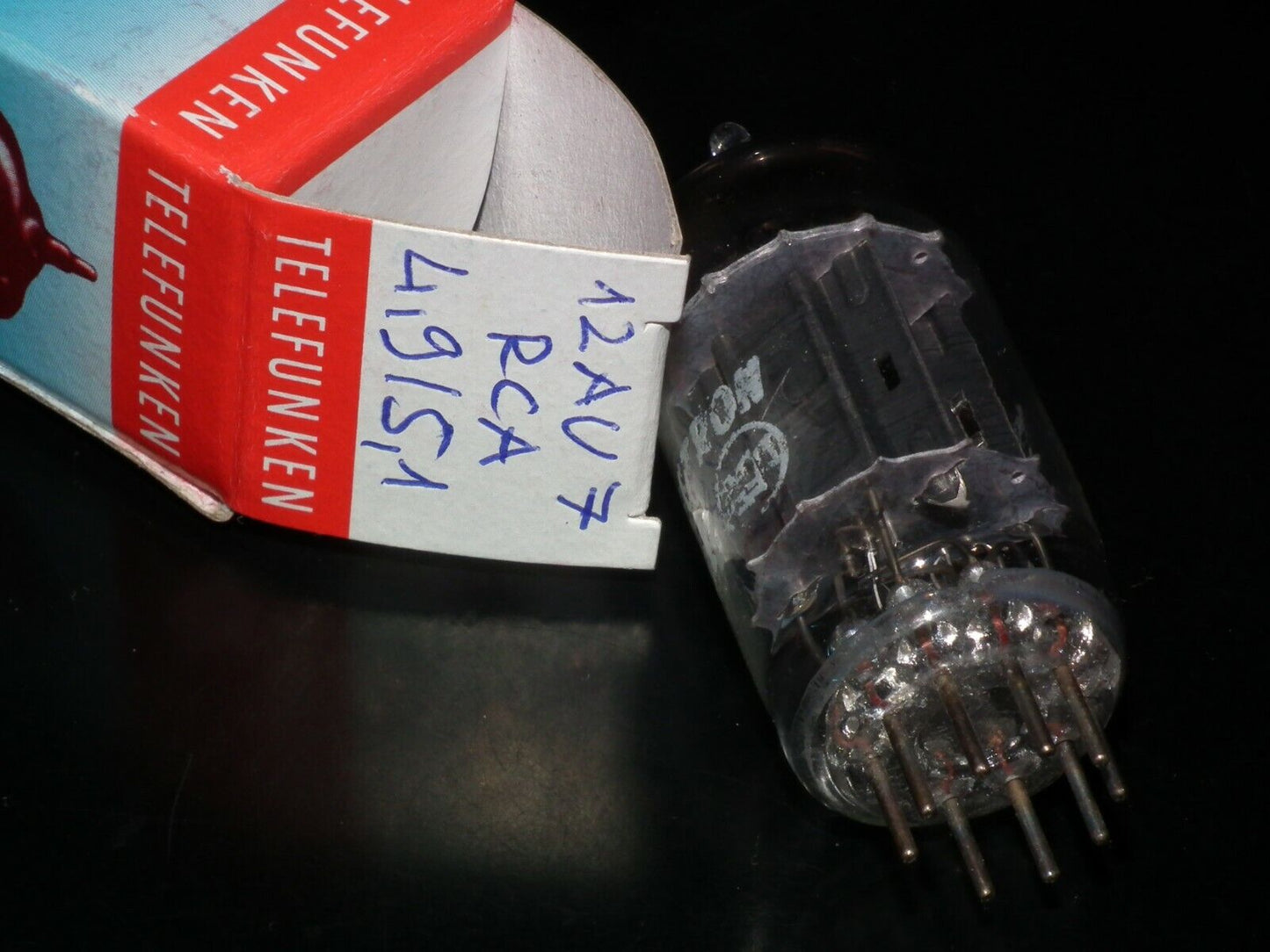 12AU7 RCA ECC82 Tall Black Anodes Square Getter Tested NOS 100% Balanced section