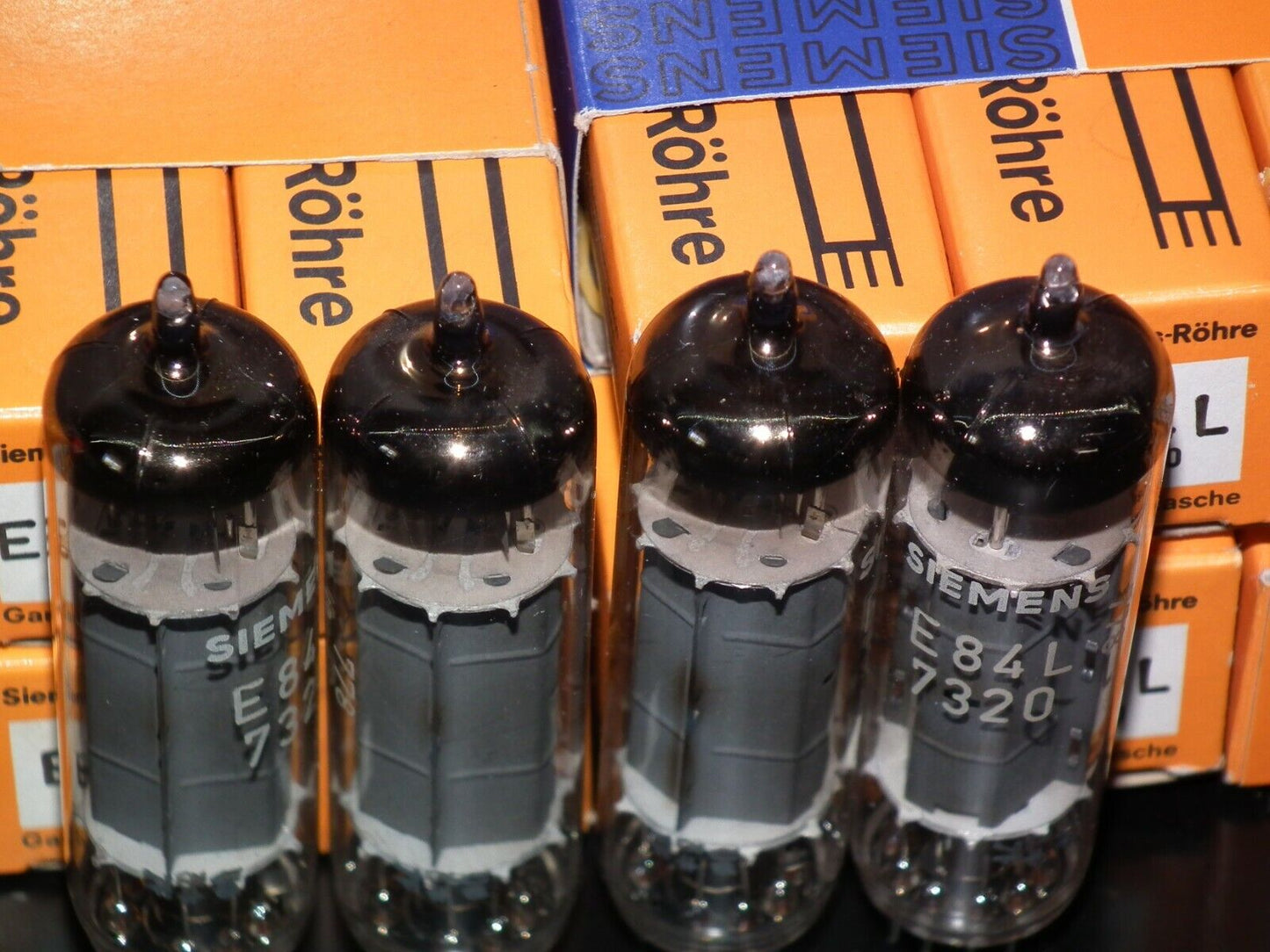 E84L 7320 Platinum Matched Quad Siemens & Halske NOS NIB EL84 6BQ5