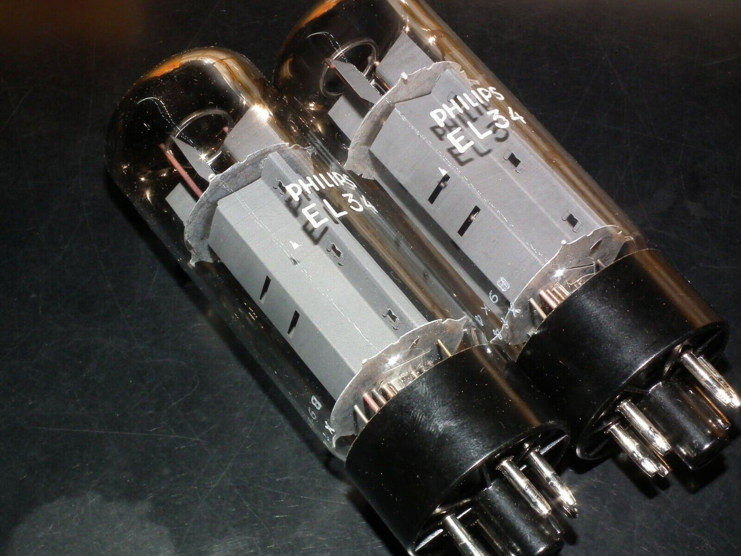EL34 Mullard Platinum Matched Pair NOS NIB Blackburn Xf4 1979, rebranded Philips