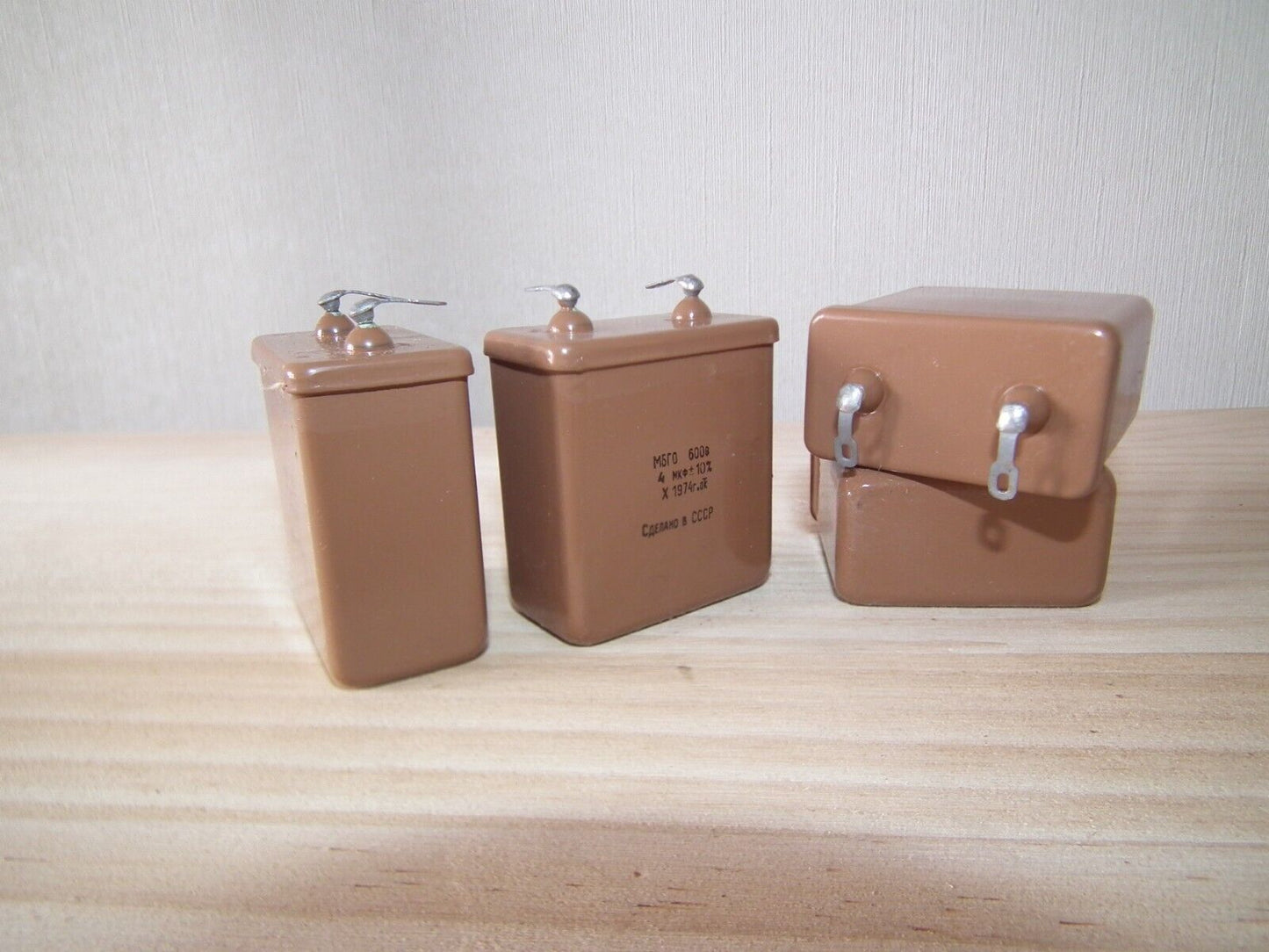 NOS PIO Capacitor 4mfd 600V 4u Paper in Oil MBGO-1 Soviet made in 70s