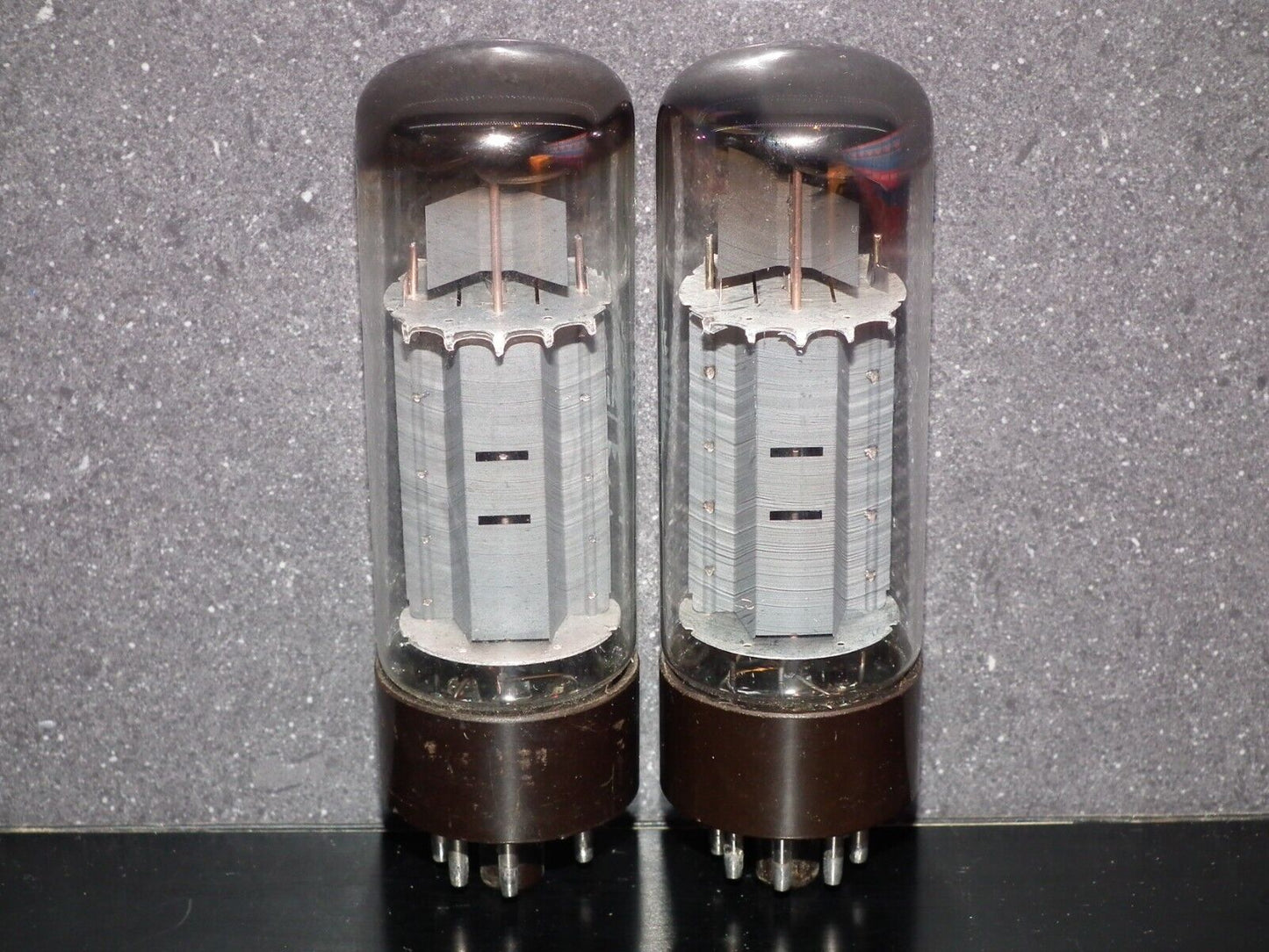 EL34 6CA7 Mullard Xf2 OO Getter Welded Anodes Platinum Matched Pair Tested 75%
