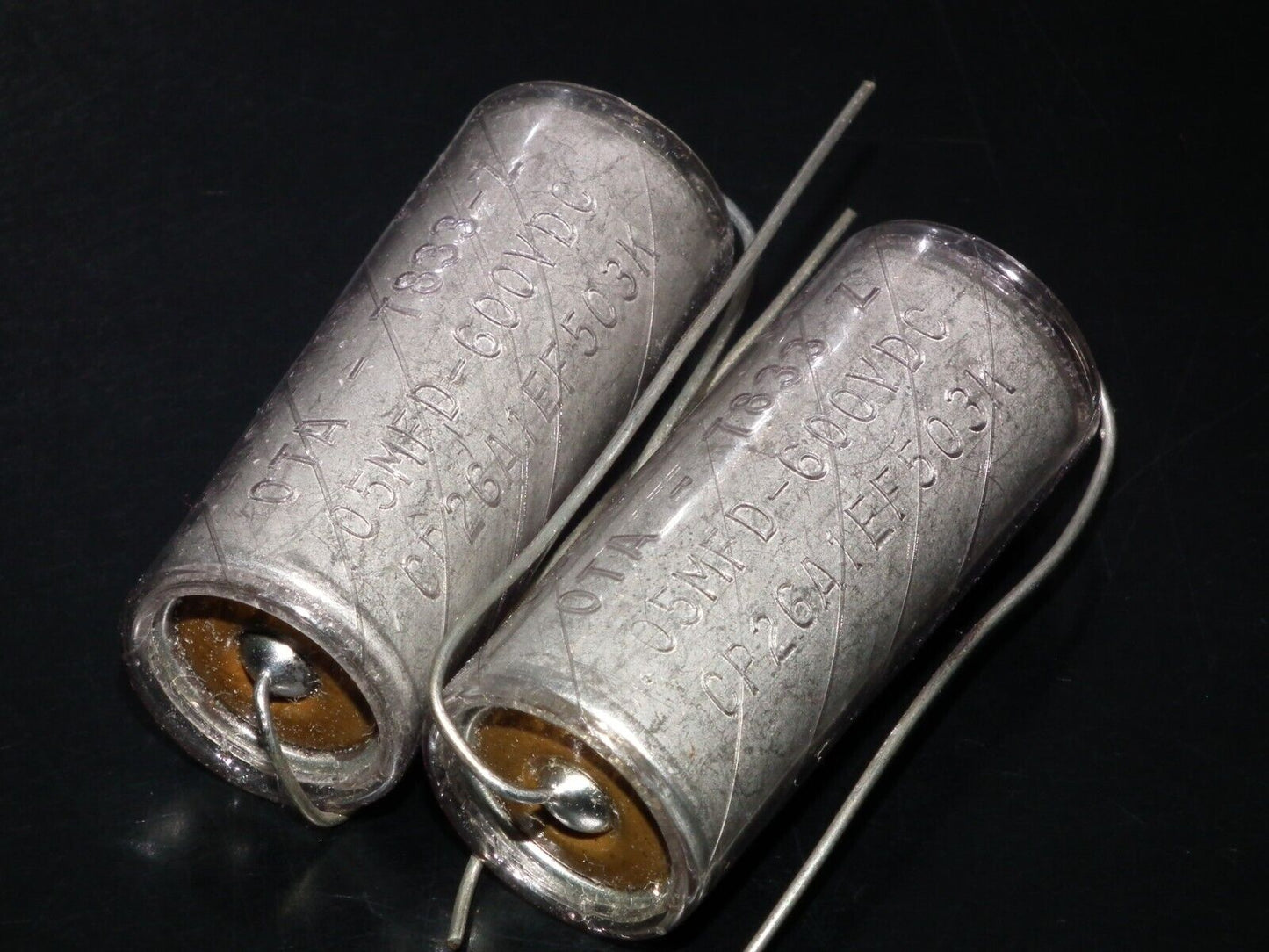 One Vintage GUDEMAN PIO Capacitors 50nF 600V 0.05uF NOS Paper In Oil Engraved