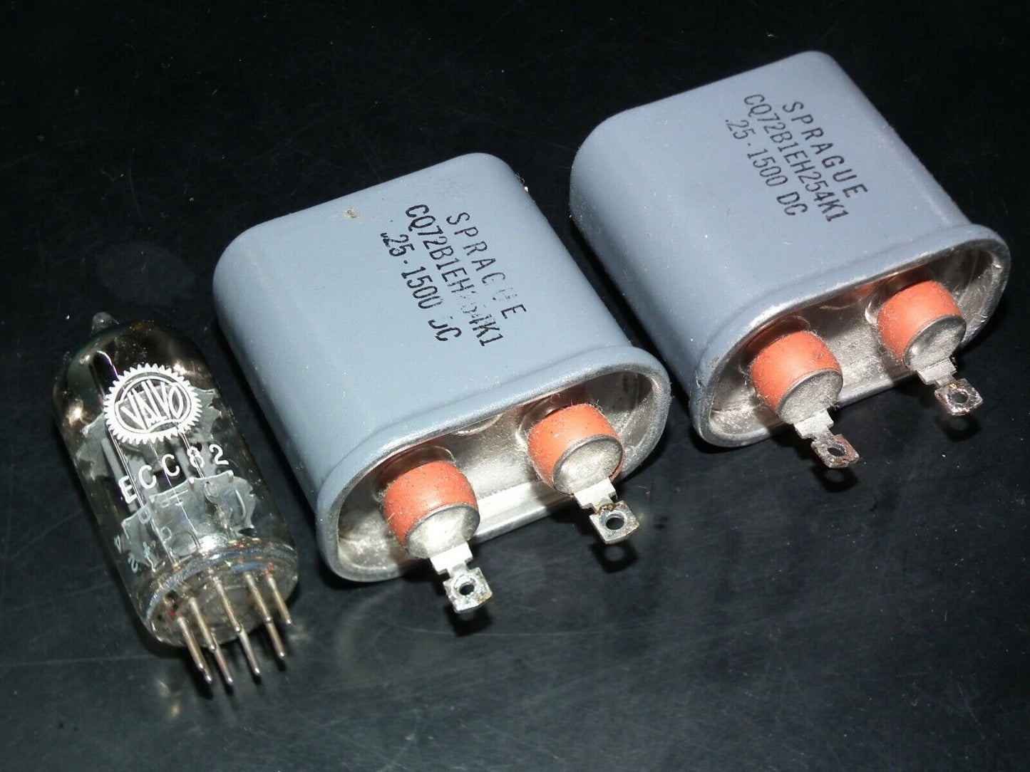 Two SPRAGUE PIO Capacitors 0.25u 1.5KV CQ72B1EH254K1 0.25mfd 1500V Used Tested