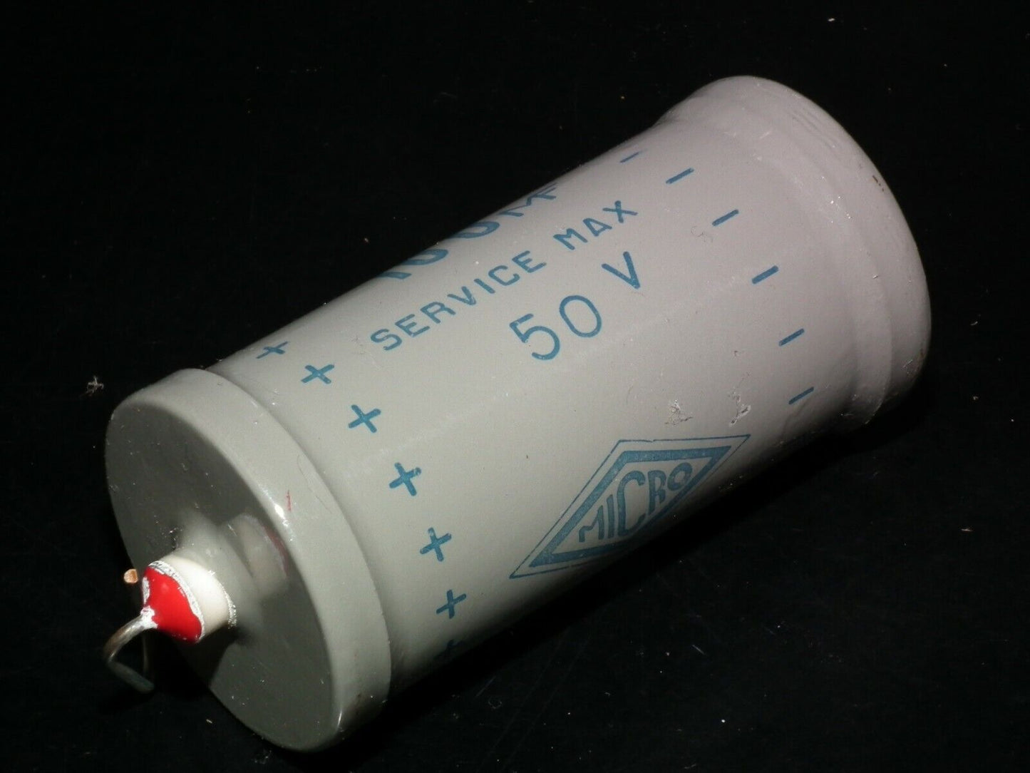 One vintage electrolytic capacitor 100u 50V 100mfd MICRO France 60s