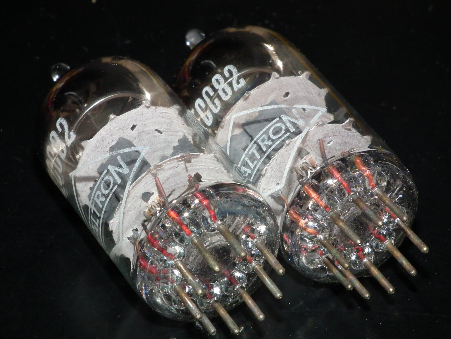 Platinum Matched Pair ECC82 Haltron London 12AU7 NOS NIB Balanced sections