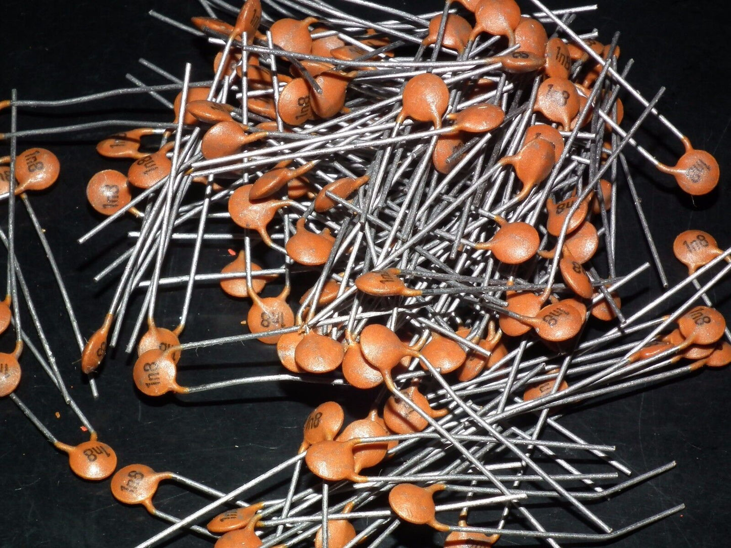 Two NOS Iskra Disc Ceramic Capacitors 1800pF 250V - 1n8 1.8nF 0.0018mfd 250V