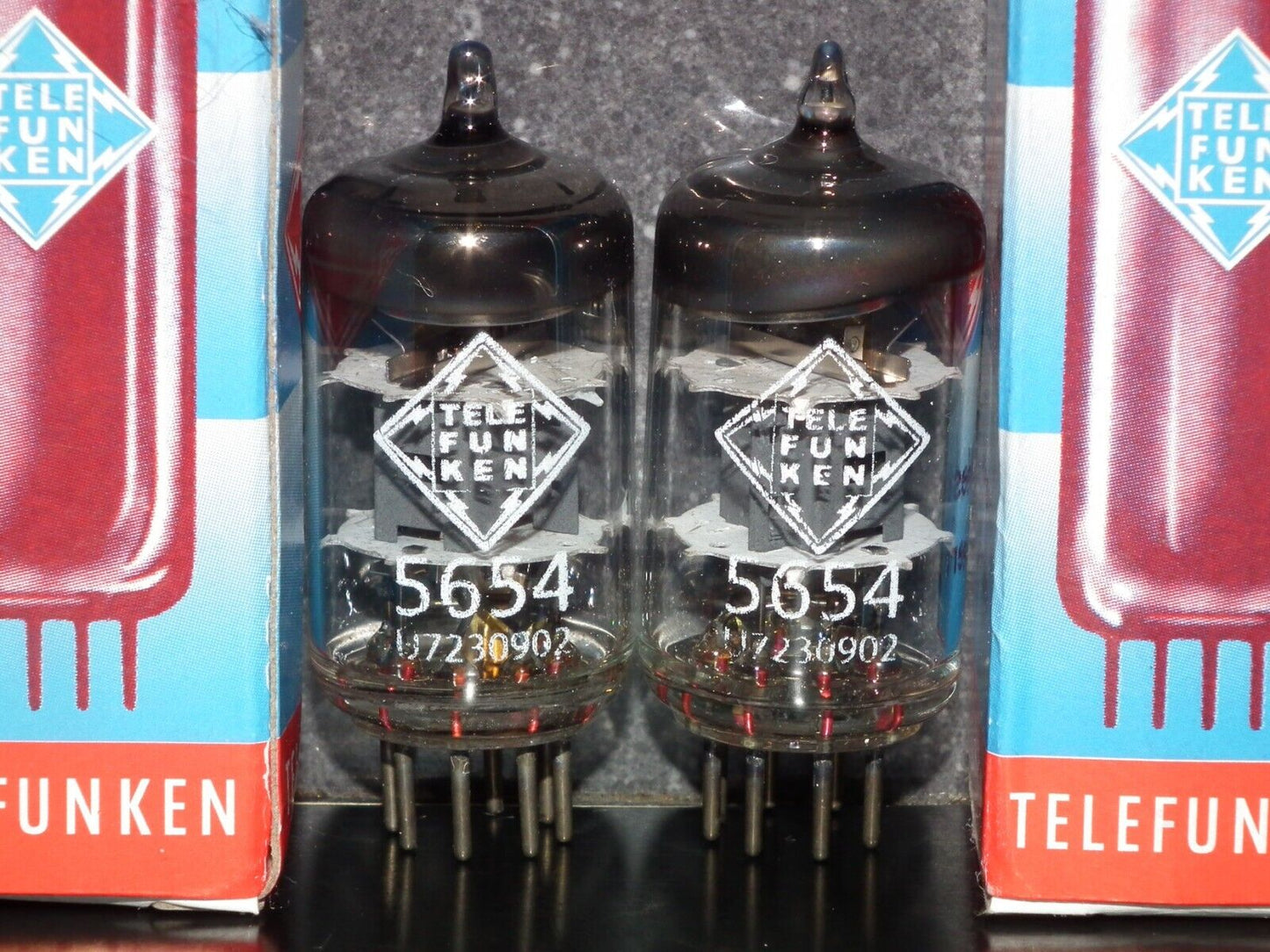 Platinum Matched Quad Telefunken 5654 6AK5 EF95 NOS NIB Ulm Diamond Bottom DB