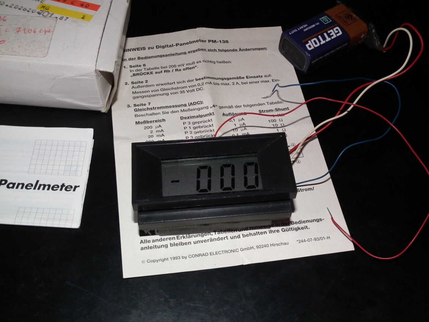 Vintage Digital Voltmeter Conrad PM-138