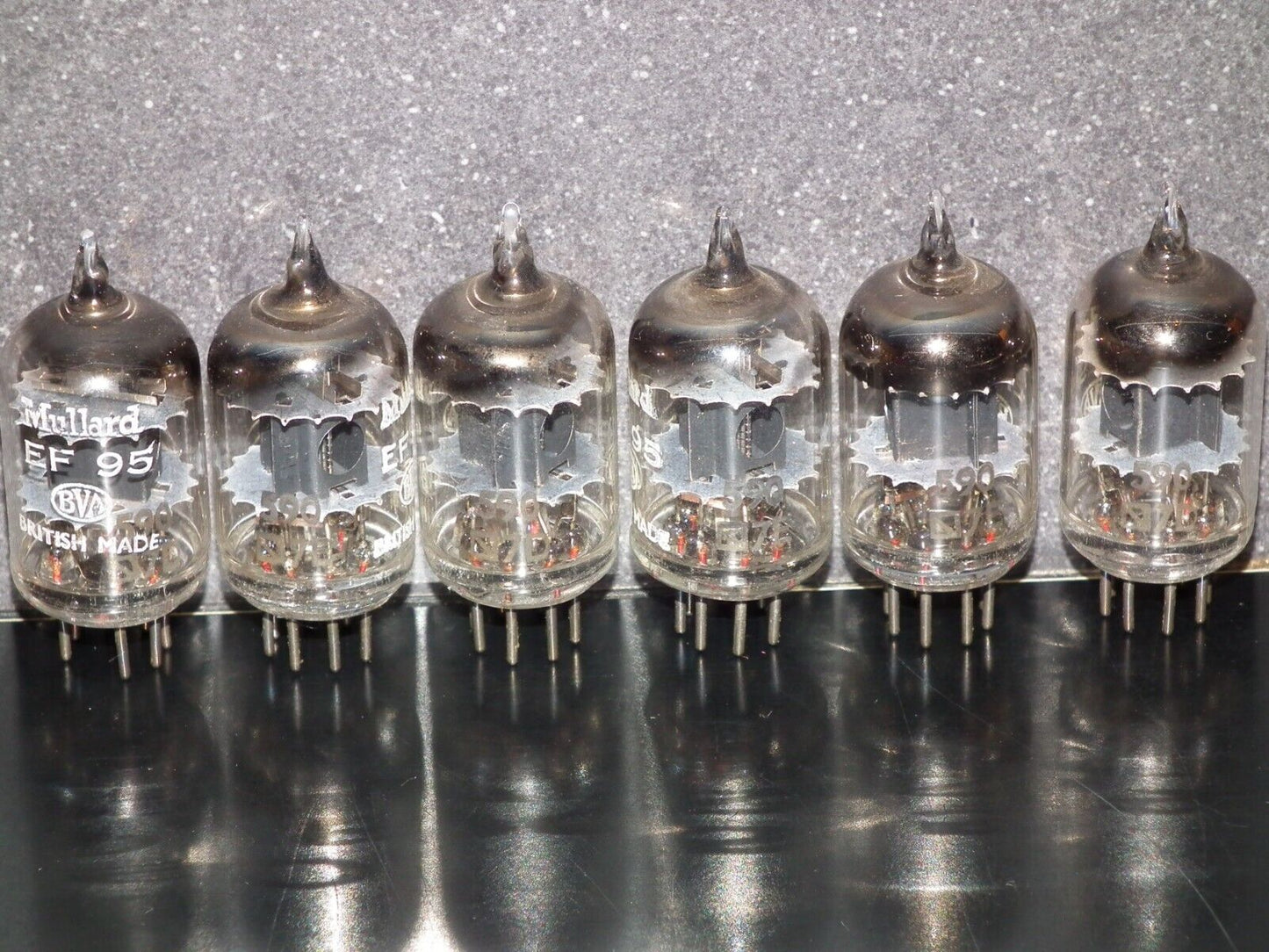 Matched Pair EF95 5654 6AK5W Mullard WHYTELEAFE Square Getter NOS Made in UK