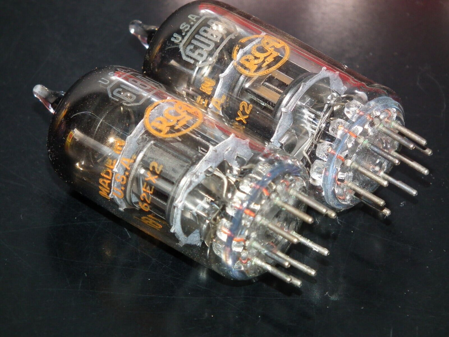 Platinum matched pair 6678 RCA 6U8A NOS NIB 6GH8A ECF82 6EA8 Black Anodes