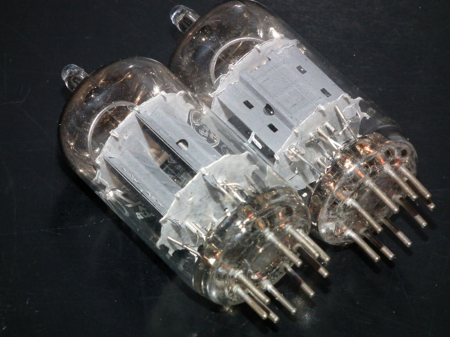 ECC83 12AX7 Matsushita Used tested NOS Matched Pair RARE inclined big O getter