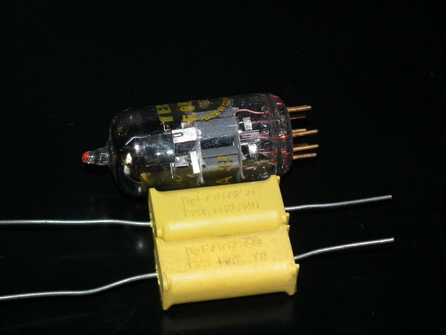 Two vintage NOS PHILIPS MKC 344 Capacitors 1mfd / 250V Chicklet Tube Audio 1u