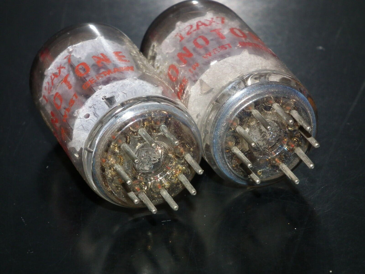 ECC83 Telefunken 12AX7 Matched pair Used Tested 85-90%, SONOTONE Diamond Bottom