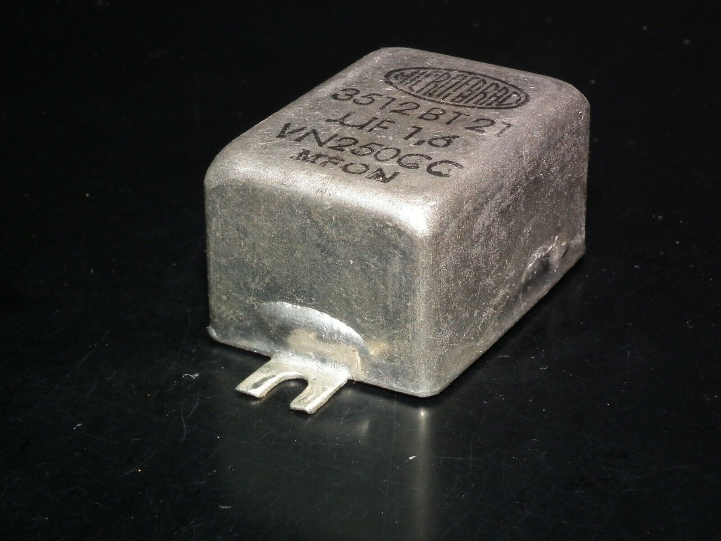 Two vintage PIO capacitors 1.6uF 250V MICROFARAD perfect for tube audio glass