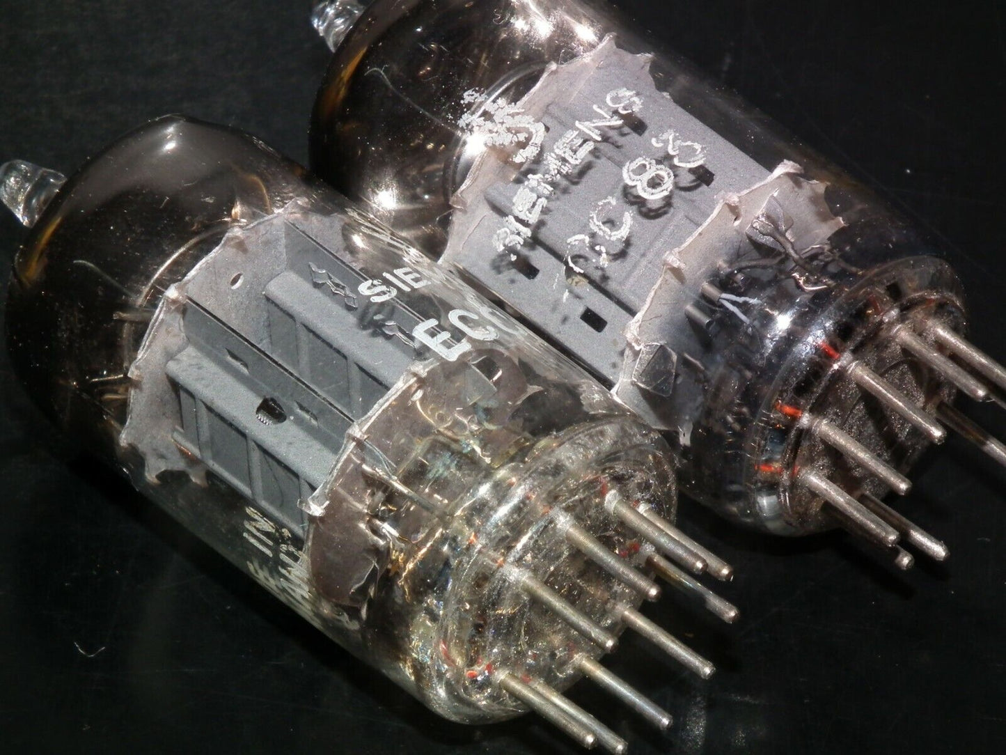 ECC83 12AX7 Siemens Halske Matched Pair Munich tube plant 60s Used tested 85%