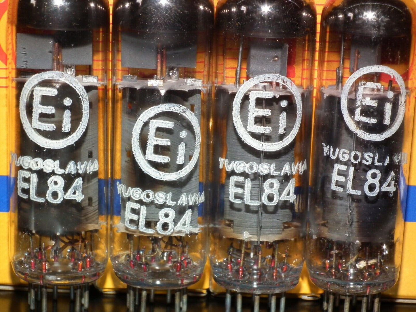 EL84 6BQ5 Tungsram Hungary - NOS platinum matched quad from 70s NOS NIB EI Boxes