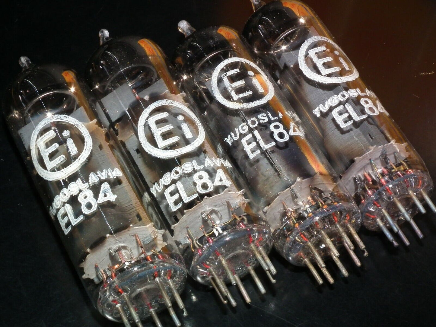 EL84 6BQ5 Tungsram Hungary - NOS platinum matched quad from 70s NOS NIB EI Boxes