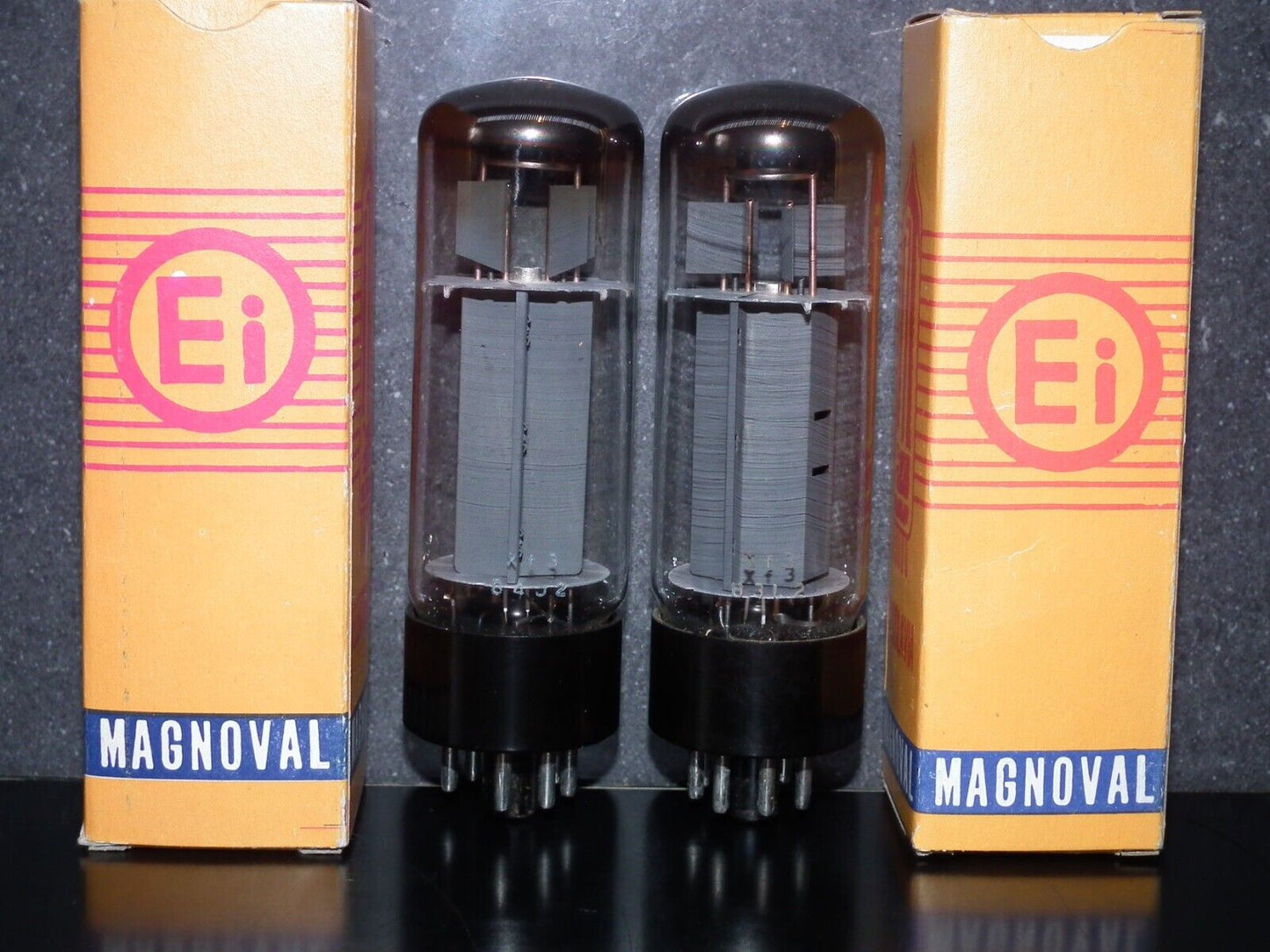 EL34 6CA7 Mullard Xf3 O Getter Blackburn 73/74 Platinum Matched Pair Tested NOS