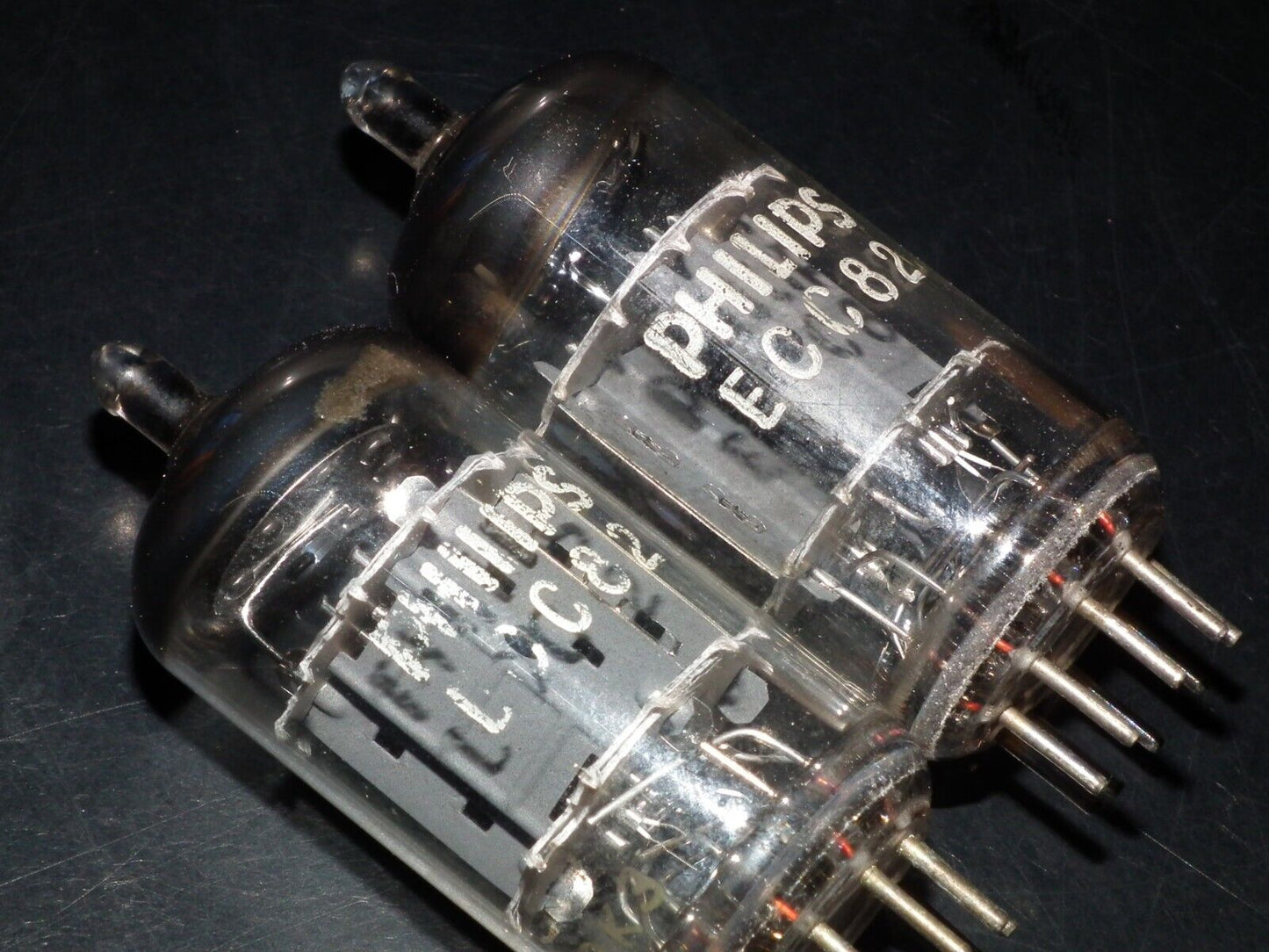 Pair (2pcs) ECC82 12AU7 Philips Heerlen Delta codes Used tested 90% of NOS Value
