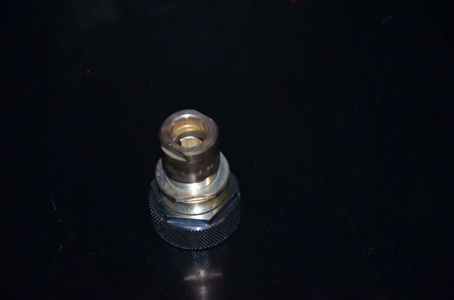 One NOS Spinner 7/16" DIN Male Silver plated coax connector made in W. Germany