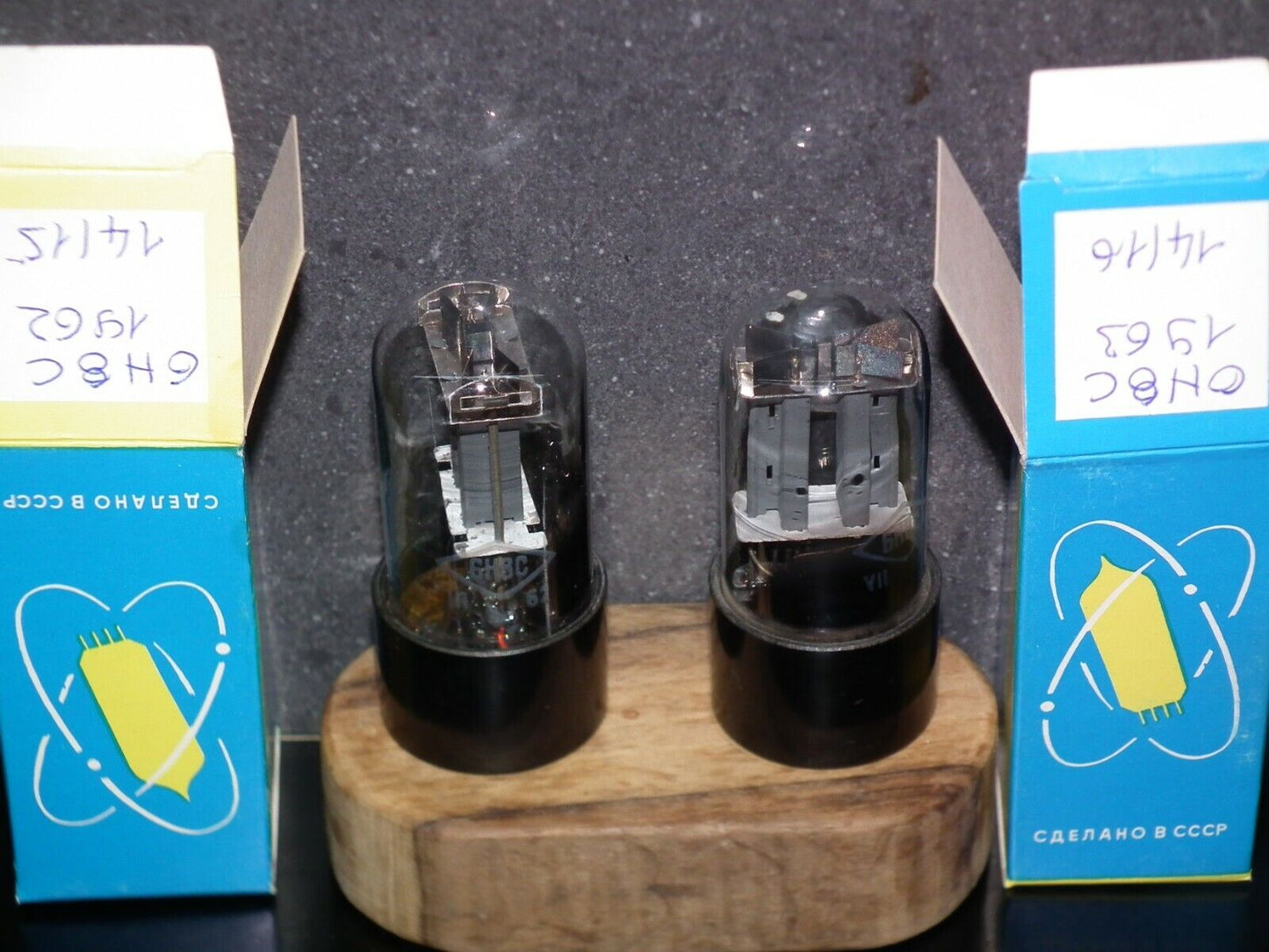Platinum Matched Pair Foton 6SN7GT 6N8S NOS early 60s Tashkent Plant Great Sound