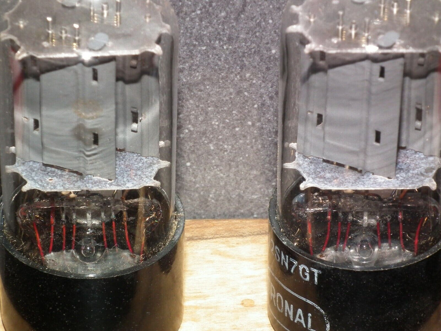 Rare Matched Pair TRONAL 12SN7GTA NOS NIB FLAT DISC GETTER old type stem