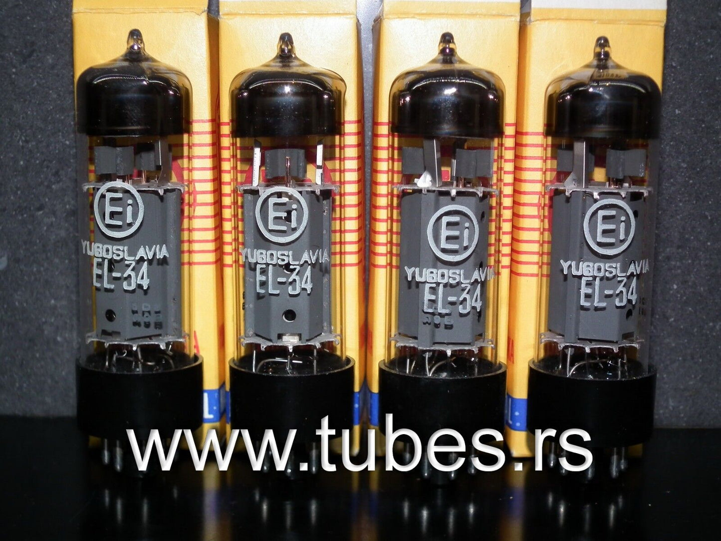 EL34 6CA7 EI Yugoslavia NOS NIB Platinum Matched Quad Philips dual OO getter