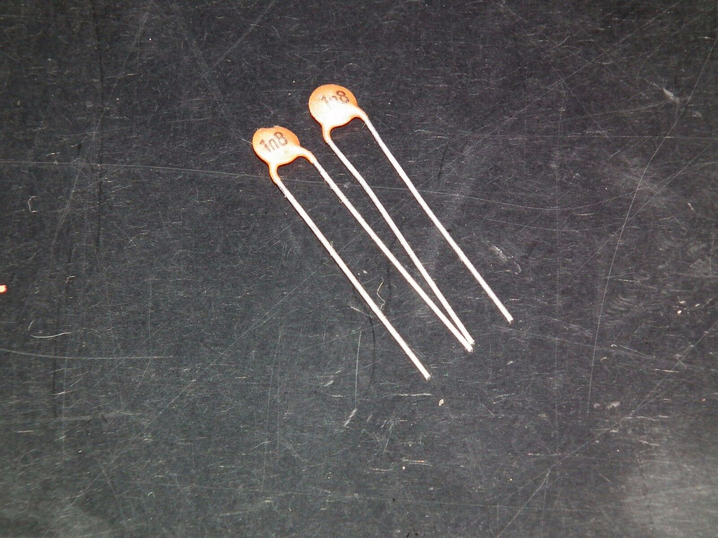 Two NOS Iskra Disc Ceramic Capacitors 1800pF 250V - 1n8 1.8nF 0.0018mfd 250V