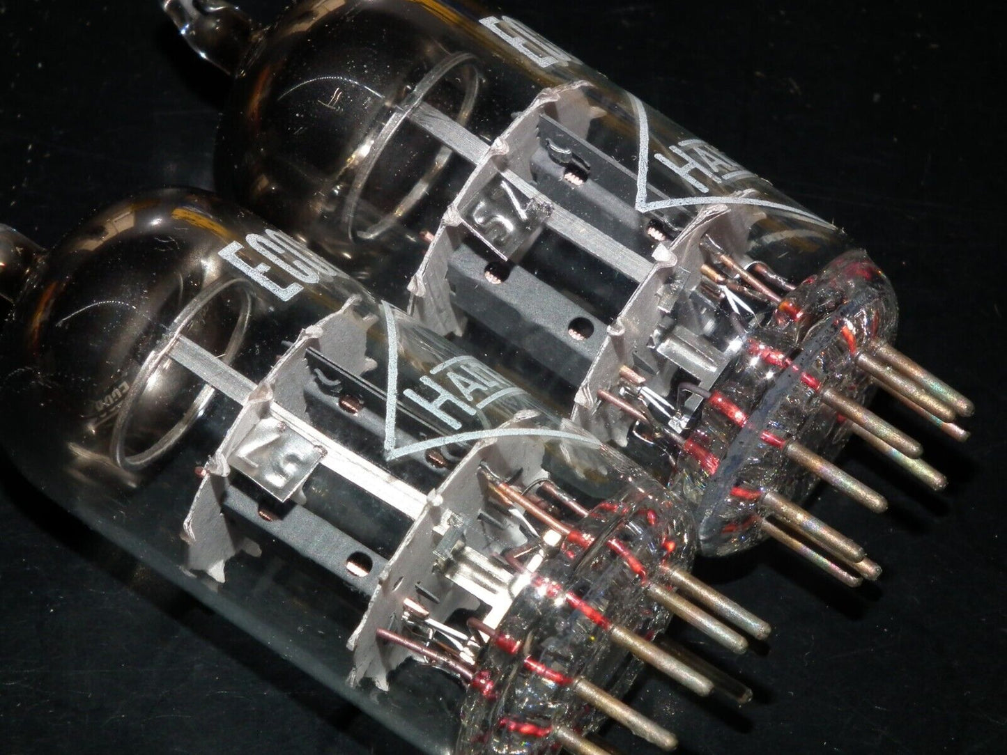Platinum Matched Pair ECC82 Haltron London 12AU7 NOS NIB Balanced sections