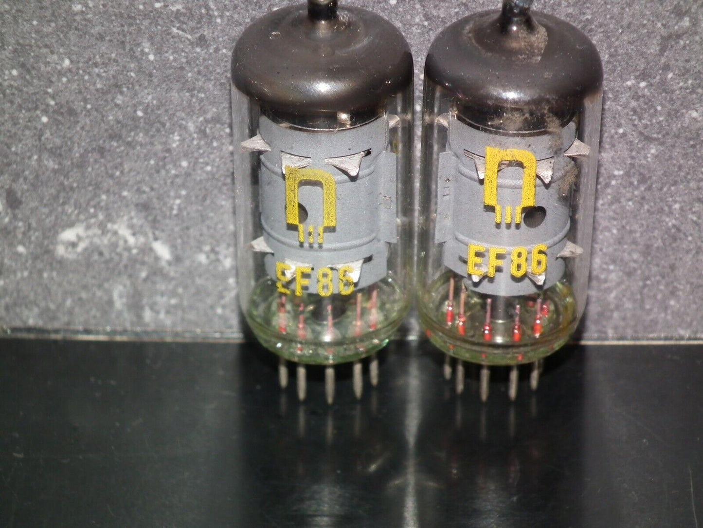 Platinum matched pair EF86 6267 RFT East Germany Low Noise Audio USED Tested 100