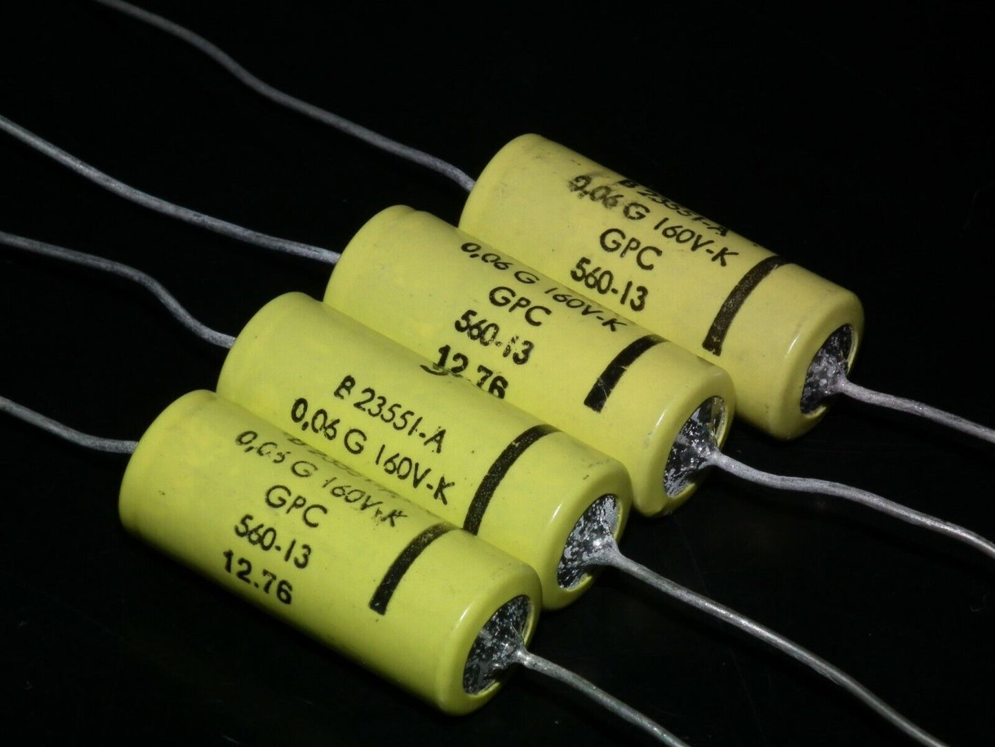 Four 4 NOS vintage Siemens MKL Capacitors 60nF 160V Klangfilm West Germany 70s