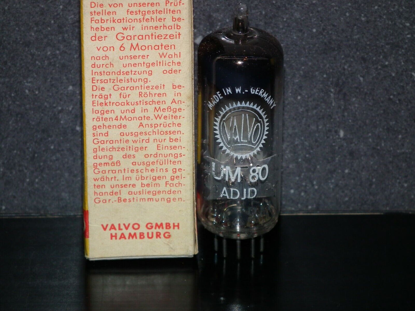 UM80 Valvo Tuning eye tube NOS NIB RARE Square Getter