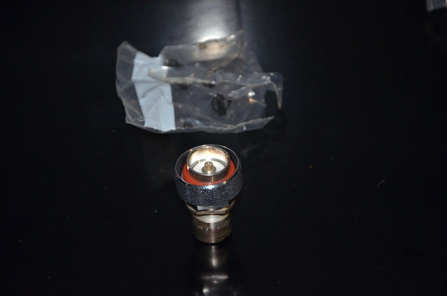 One NOS Spinner 7/16" DIN Male Silver plated coax connector made in W. Germany