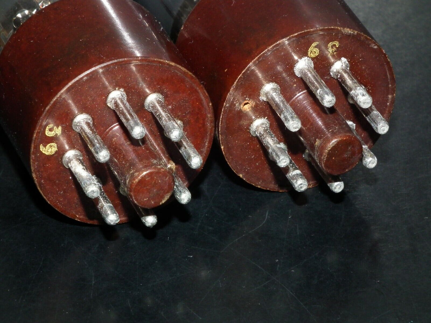 Platinum Matched Pair ECC33 Mullard 6SN7 CV2821 100% Brown Base Great Britain