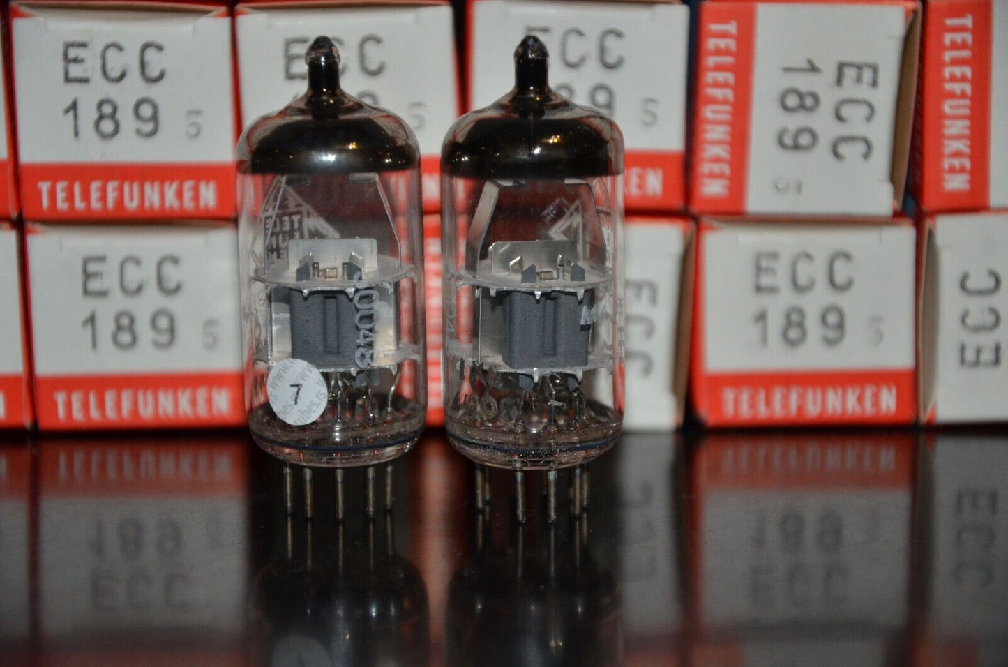 ECC189 6ES8 Philips (Rebranded Telefunken) NOS Platinum Matched Pair Low Noise
