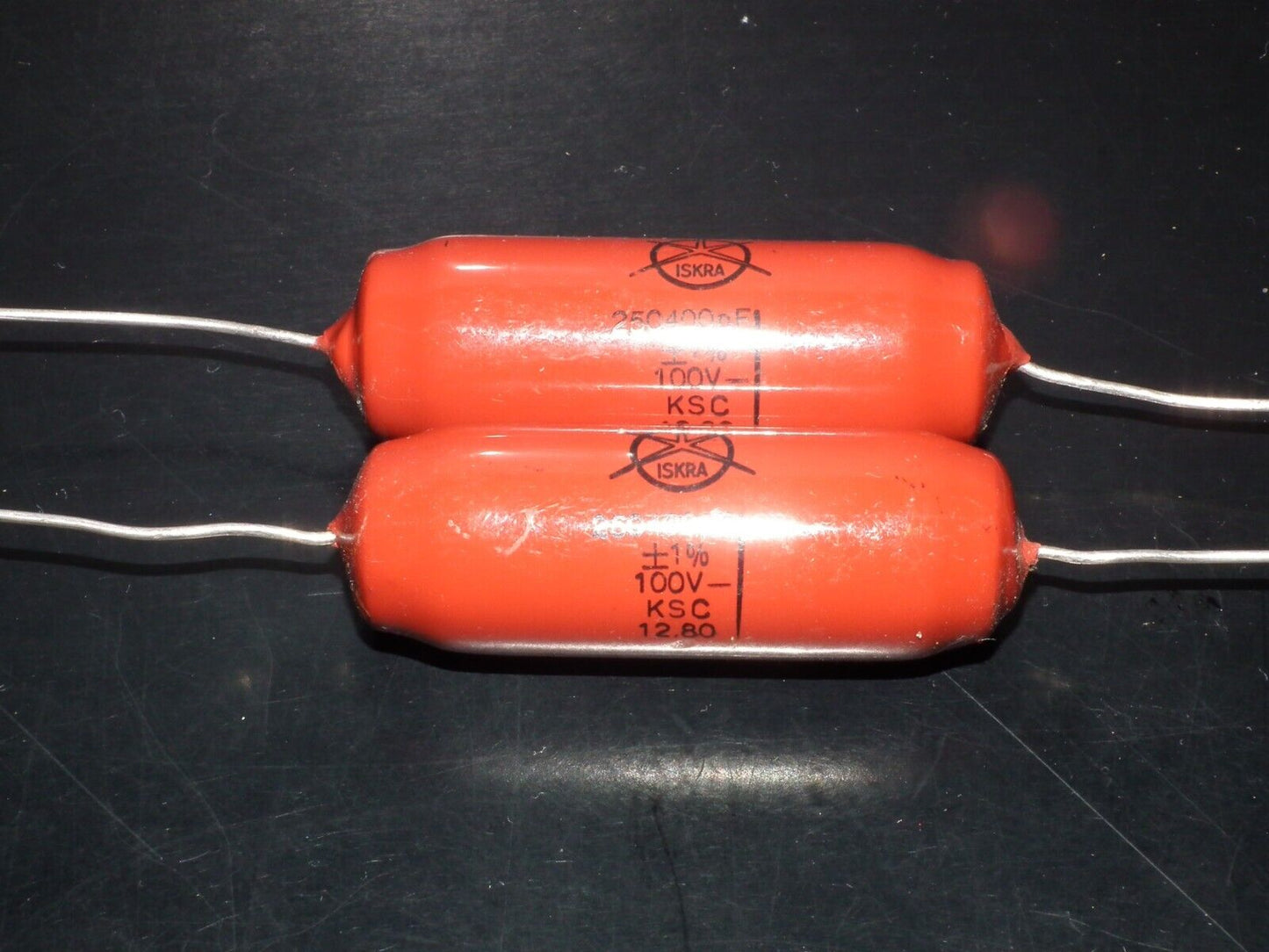 Two vintage capacitors 250400pF / 250nF / 0.25uF 100V ISKRA 1980 HI End Tube Amp