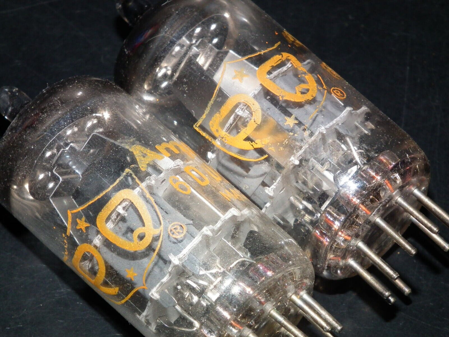 6DJ8 ECC88 Amperex Holland Matched Pair Used Tested 95% A Frame Getter