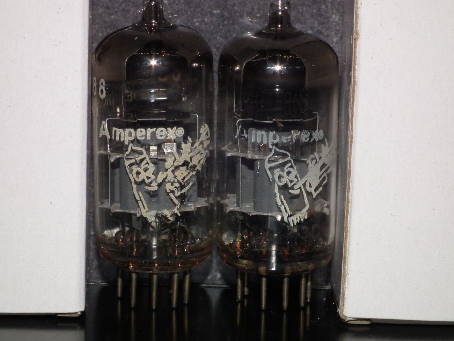 6DJ8 ECC88 Amperex Holland Matched Pair Used Tested 125% Dual Stage Getter