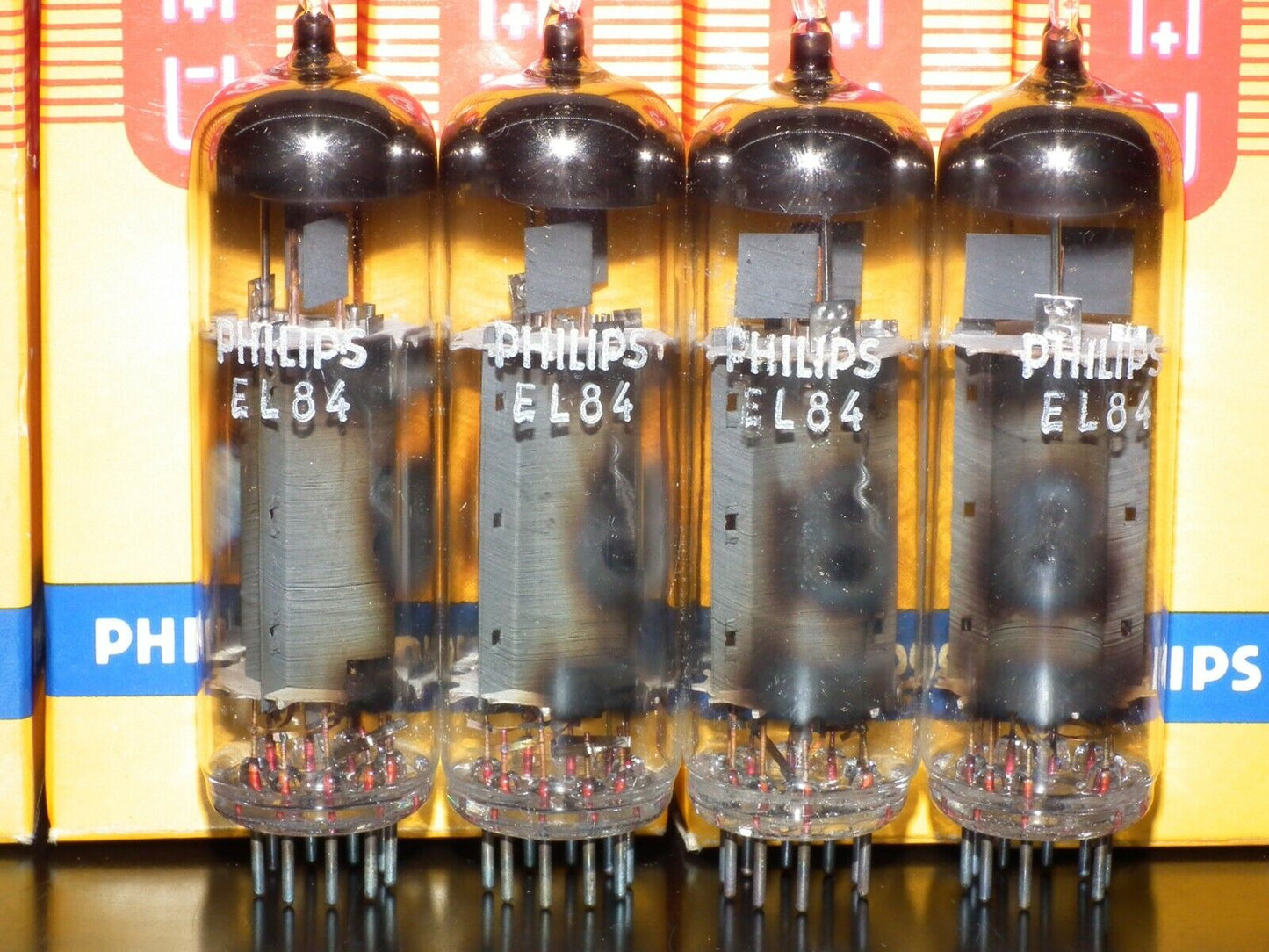 EL84 6BQ5 Tungsram Platinum Matched Quad NOS NIB Rebranded Philips early 70s