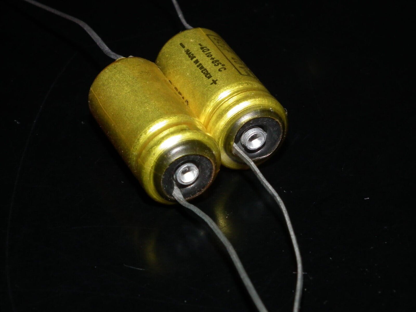 Two (2 pcs) Vintage NOS Capacitors RIFA 50u 40V Made in Sweden in 70s