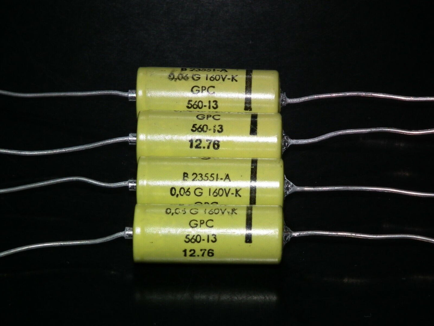 Four 4 NOS vintage Siemens MKL Capacitors 60nF 160V Klangfilm West Germany 70s