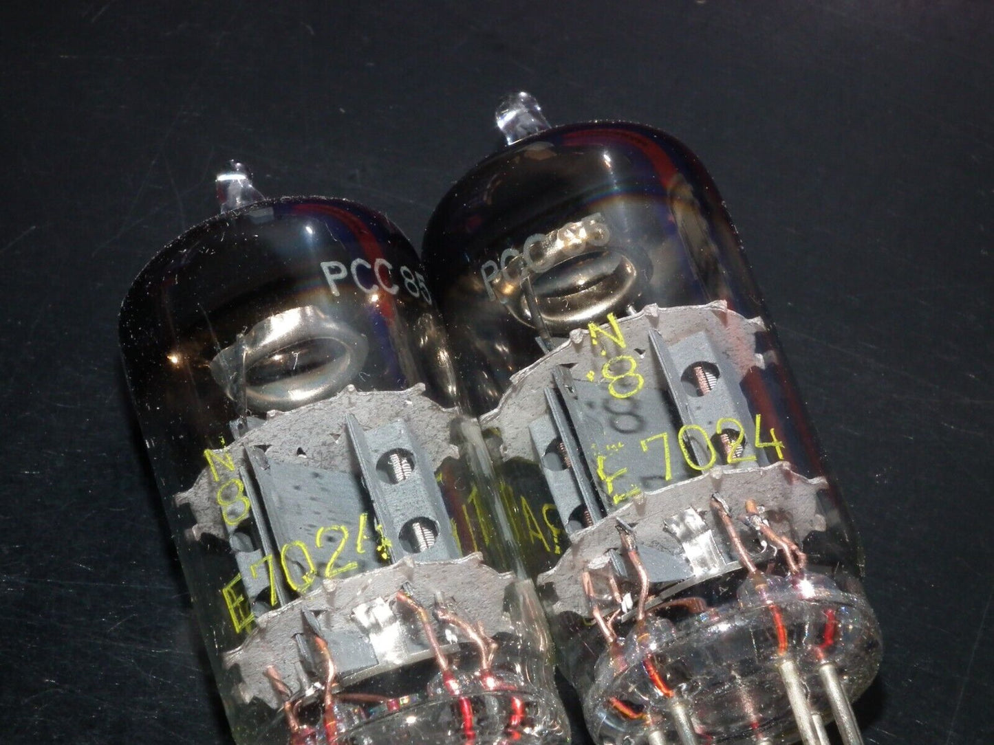 PCC85 Tungsram Austria Platinum Matched Pair NOS NIB RARE Thick Getter late 50s